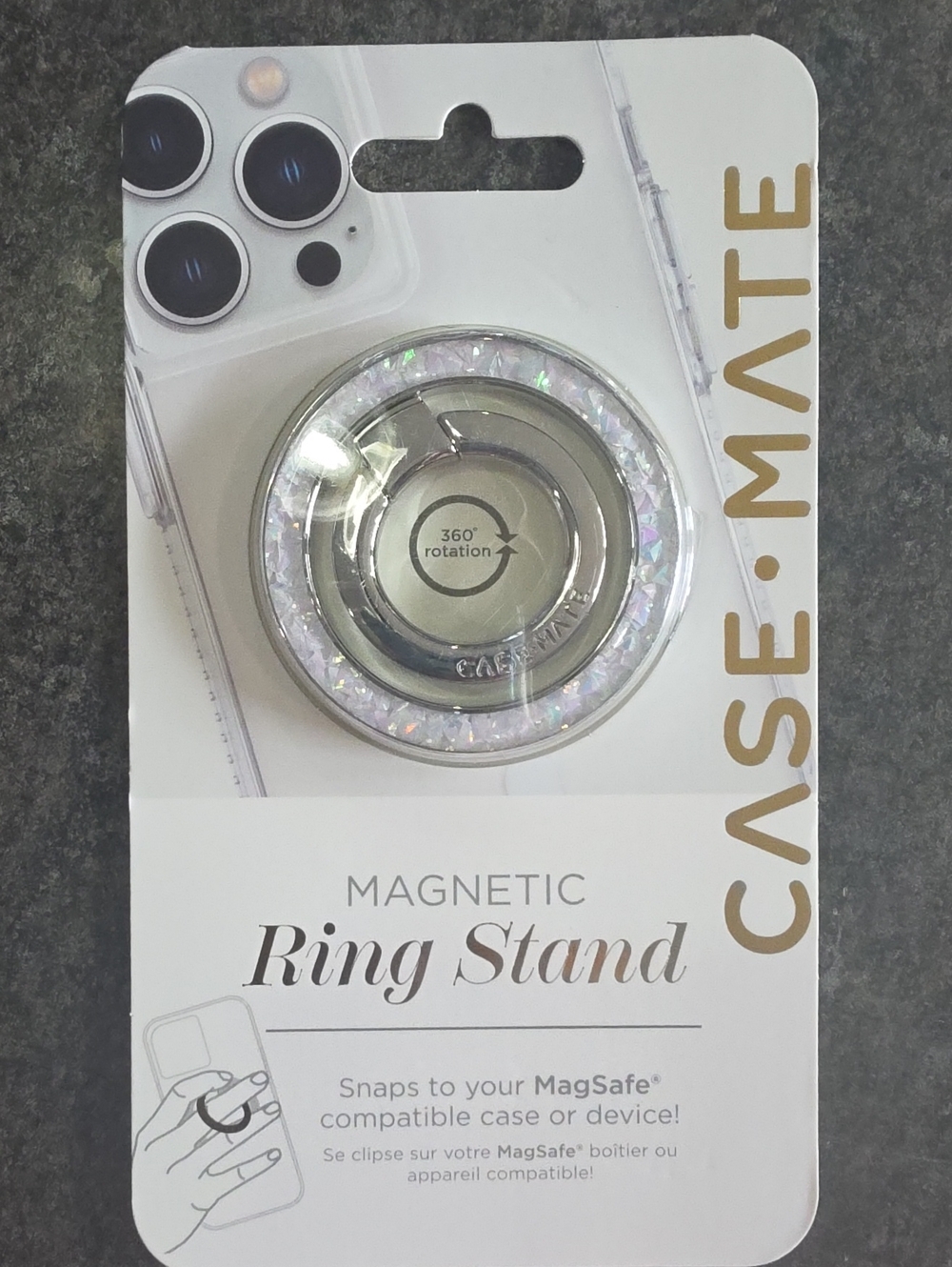 case-mate Iridescent Silver Magnetic Ring Stand